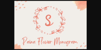 Paina Flower Monogram Font Poster 1
