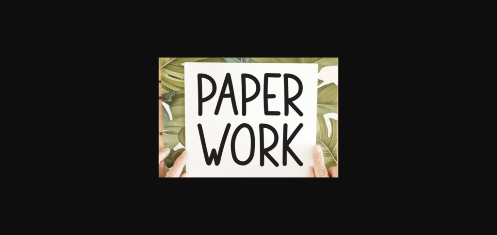 Paper Work Font Poster 1