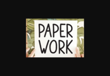 Paper Work Font Poster 1