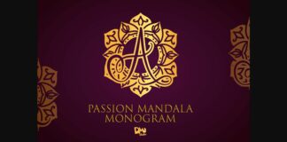 Passion Mandala Monogram Font Poster 1