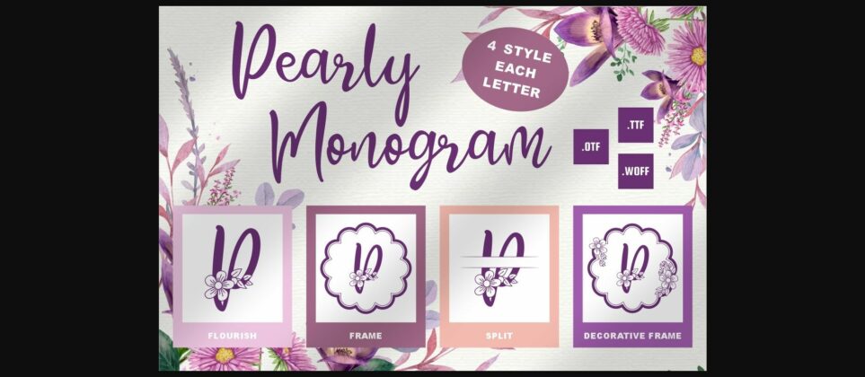 Pearly Monogram Font Poster 3