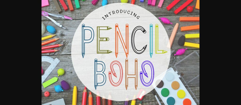 Pencil Boho Font Poster 3