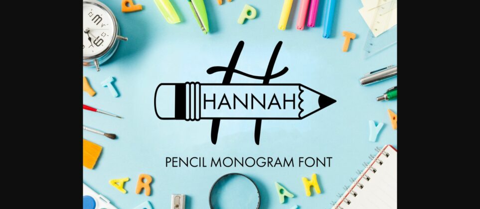 Pencil Monogram Font Poster 3