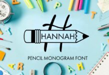Pencil Monogram Font Poster 1