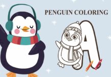Penguin Coloring Font Poster 1