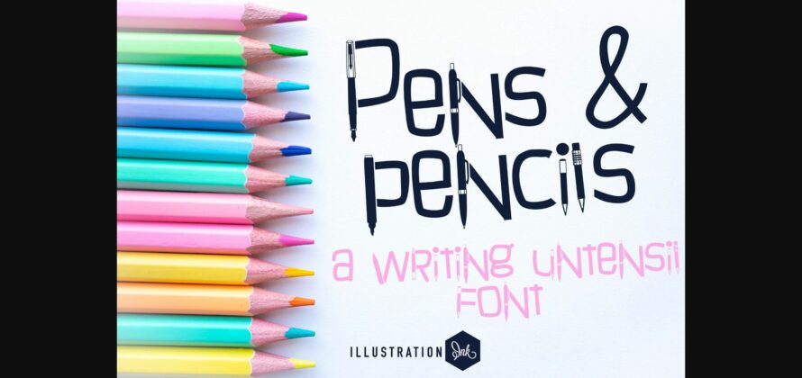 Pens and Pencils Font Poster 3