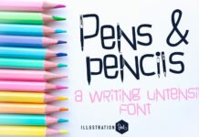 Pens and Pencils Font Poster 1