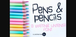 Pens and Pencils Font Poster 1