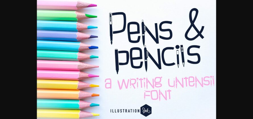 Pens and Pencils Font Poster 1