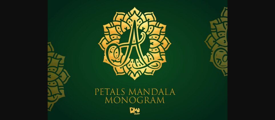 Petals Mandala Monogram Font Poster 3