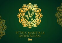 Petals Mandala Monogram Font Poster 1