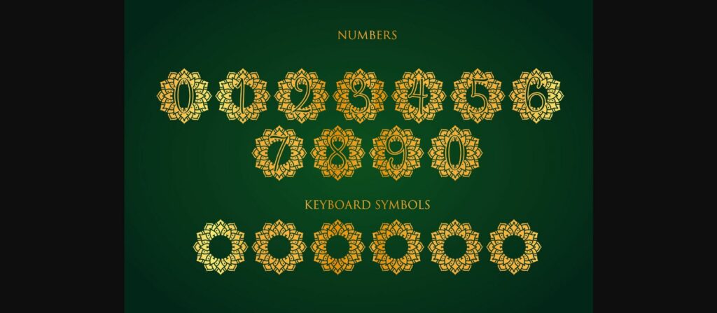 Petals Mandala Monogram Font Poster 6