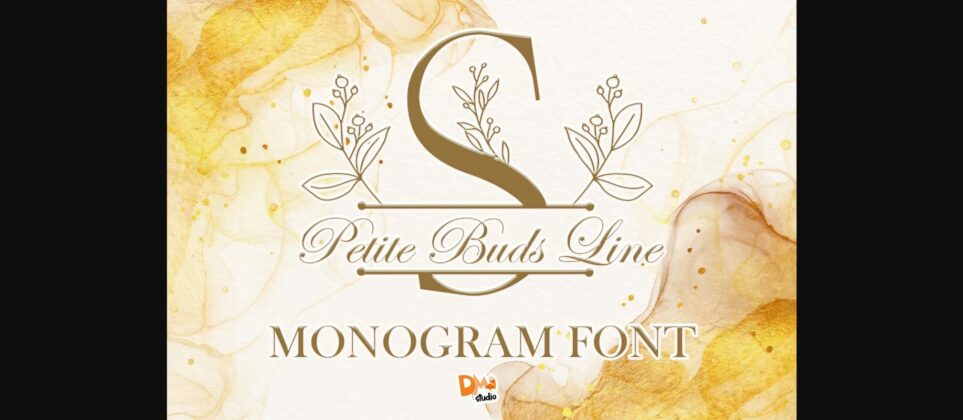 Petite Buds Line Monogram Font Poster 3