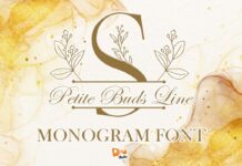 Petite Buds Line Monogram Font Poster 1