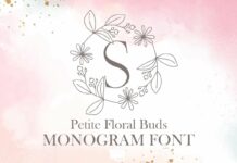 Petite Floral Buds Monogram Font Poster 1