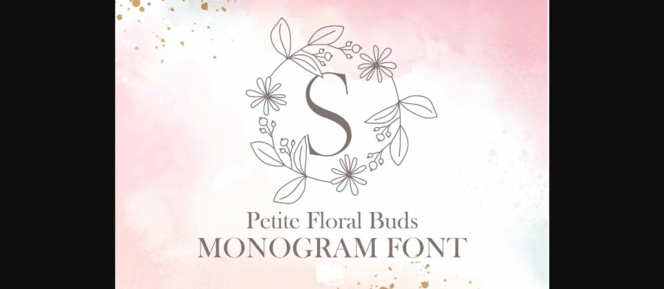 Petite Floral Buds Monogram Font Poster 1