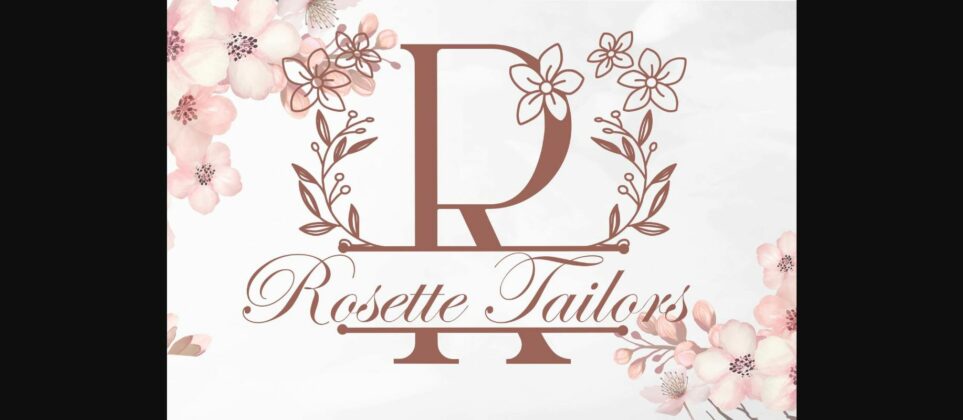 Pink Floral Line Monogram Font Poster 4