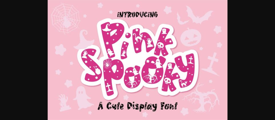 Pink Spooky Font Poster 3