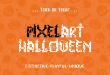 Pixelart Halloween Font Poster 1