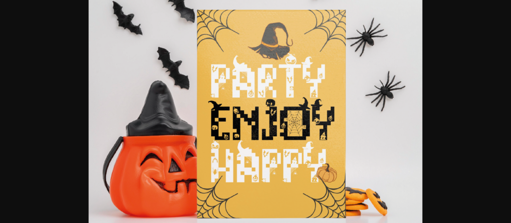 Pixelart Halloween Font Poster 8