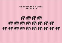 Play Elephant Silhouette Font Poster 1