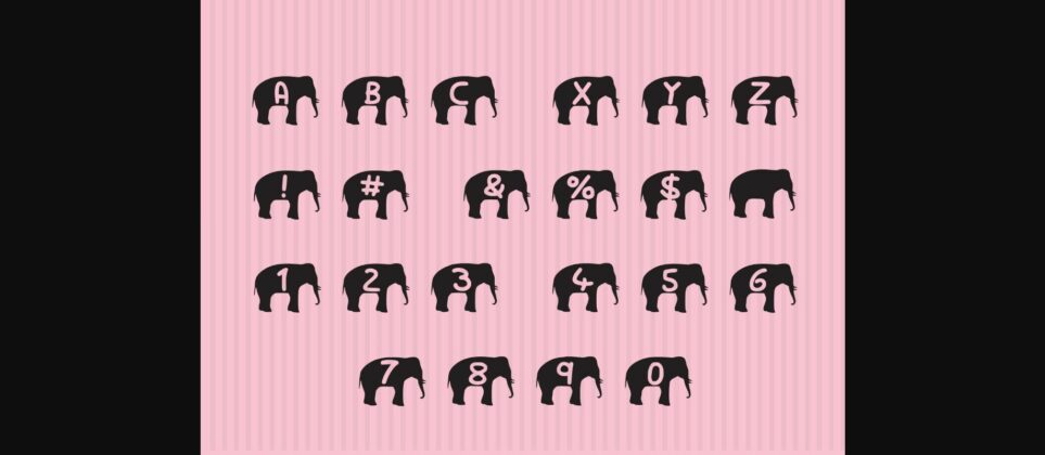 Play Elephant Silhouette Font Poster 4