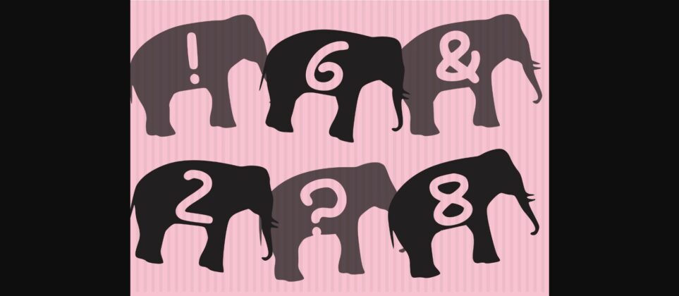 Play Elephant Silhouette Font Poster 5