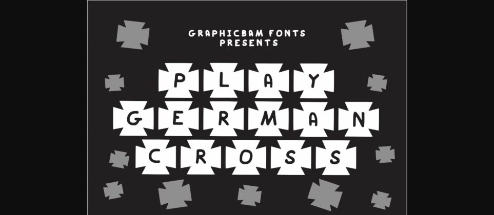 Play German Cross Font Poster 3