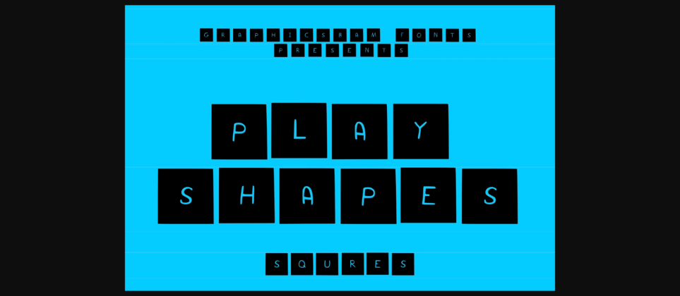 Play Shapes Squares Font Poster 3