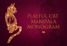 Playful Cat Mandala Monogram Font Poster 1