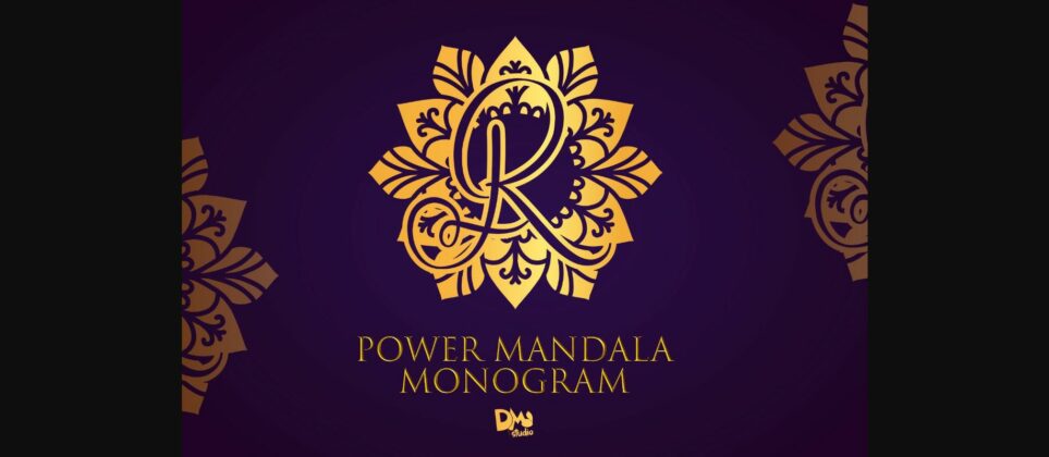 Power Mandala Monogram Font Poster 1