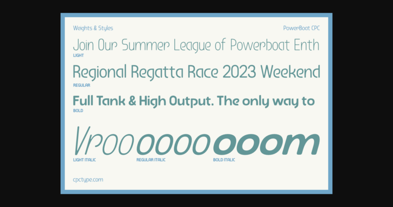 PowerBoat CPC Font Poster 4