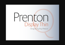 Prenton Display Thin Font Poster 1