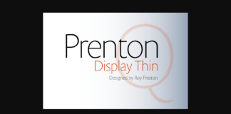 Prenton Display Thin Font Poster 1