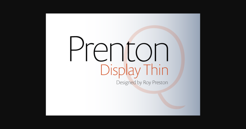 Prenton Display Thin Font Poster 1