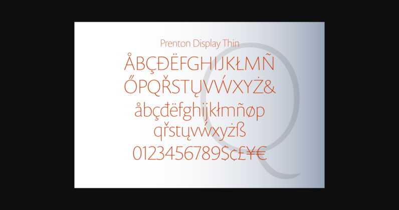 Prenton Display Thin Font Poster 5