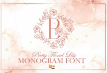 Pretty Floral Lily Monogram Font Poster 1