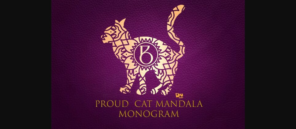 Proud Cat Mandala Monogram Font Poster 3