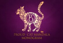 Proud Cat Mandala Monogram Font Poster 1