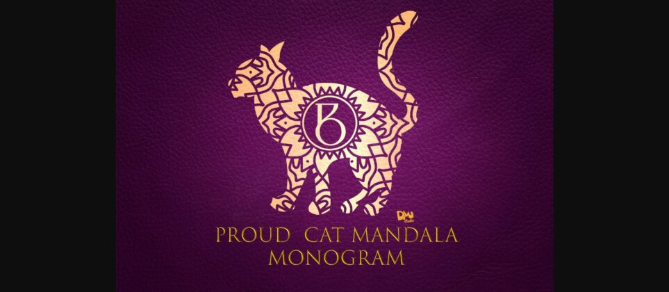 Proud Cat Mandala Monogram Font Poster 1