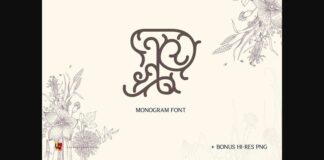 Prunellia Monogram Font Poster 1