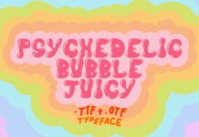 Psychedelic Bubble Juicy Font Poster 1