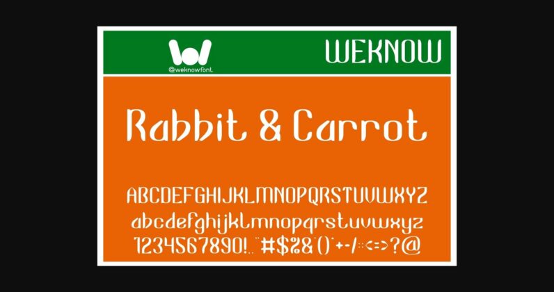 Rabbit and Carrot Font Poster 3