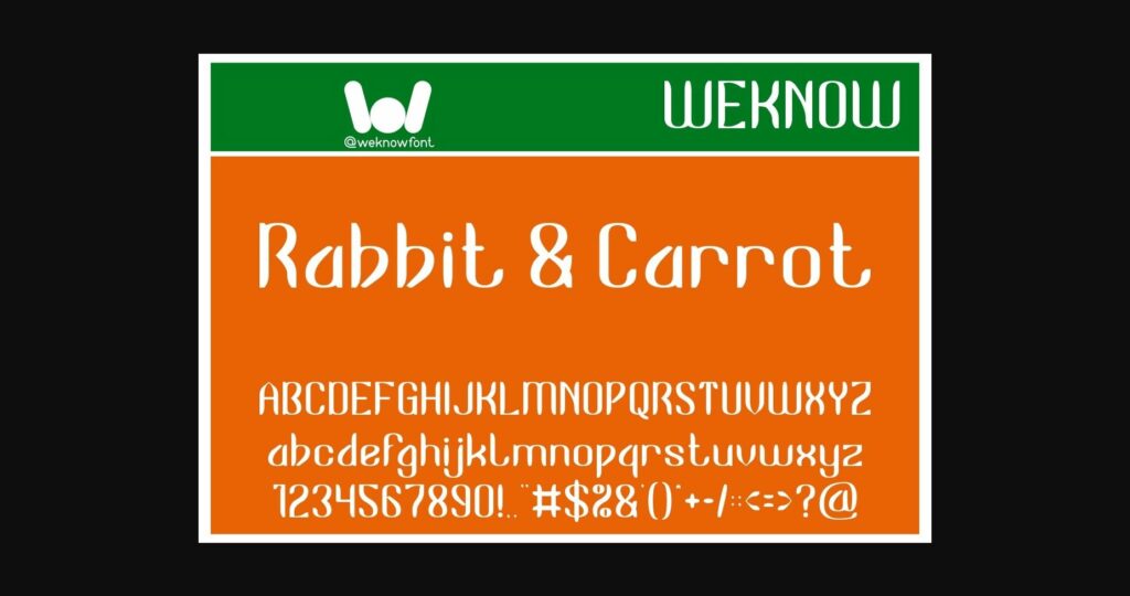 Rabbit and Carrot Font Poster 1