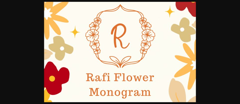 Rafi Flower Monogram Font Poster 3