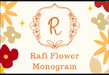 Rafi Flower Monogram Font Poster 1