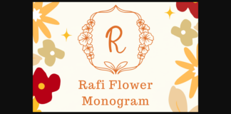Rafi Flower Monogram Font Poster 1