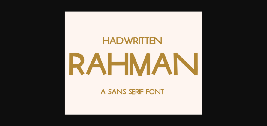 Rahman Font Poster 3