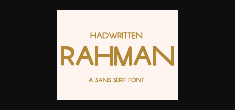 Rahman Font Poster 1