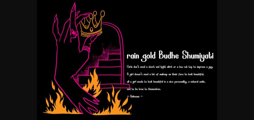 Raingold Budhe Shumiyati Font Poster 6